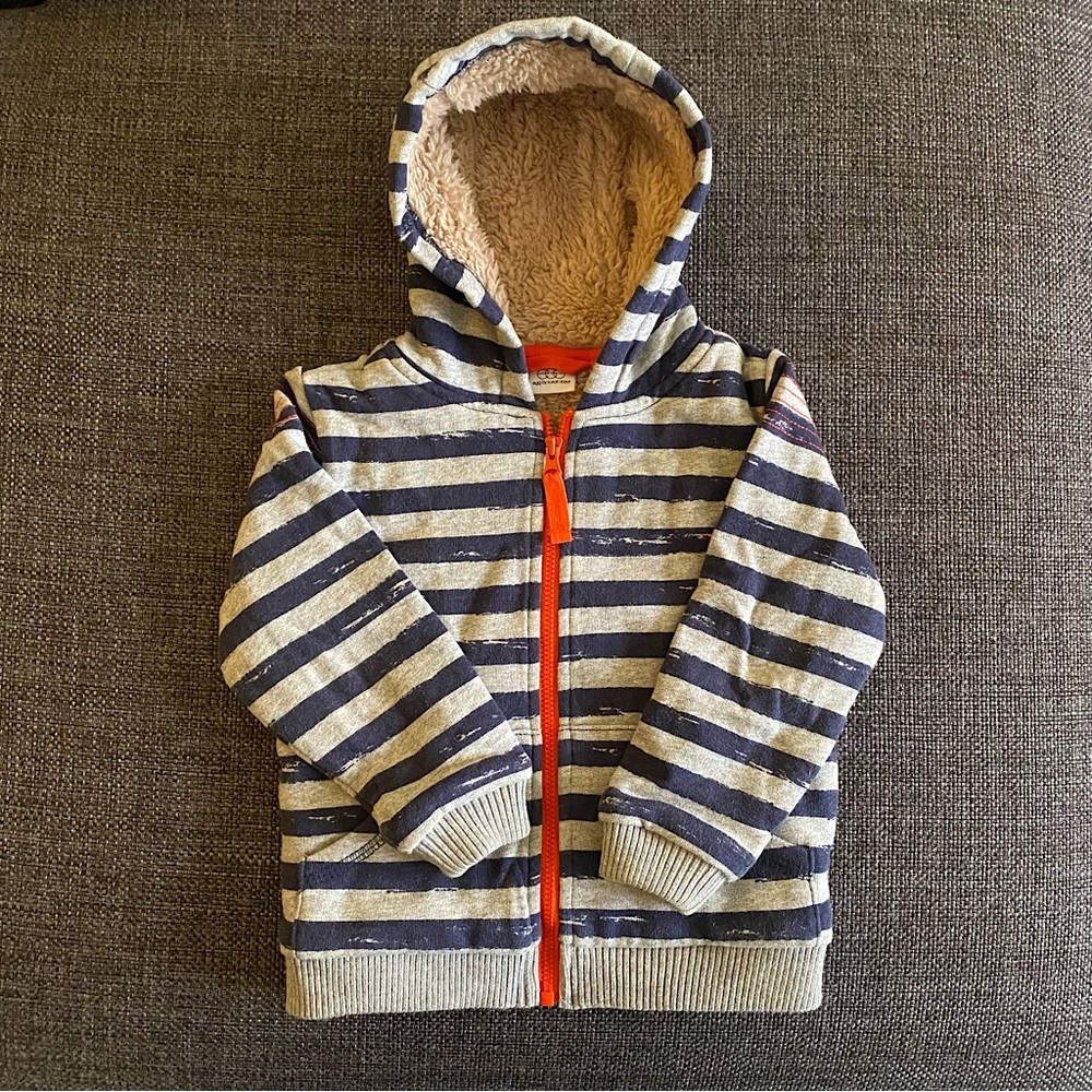 EGG by Suzan Lazar boys fleece lined zip-up hoodie.